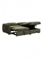 TOCO Meubles Sofa-Lit Morgan vert foncé avec rangement intégré et lit escamotable déplié, tissu texturé