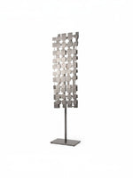 Objet décoratif rectangulaire TOCO Meubles Shaw II gris composé de petits carrés métalliques sur pied moderne