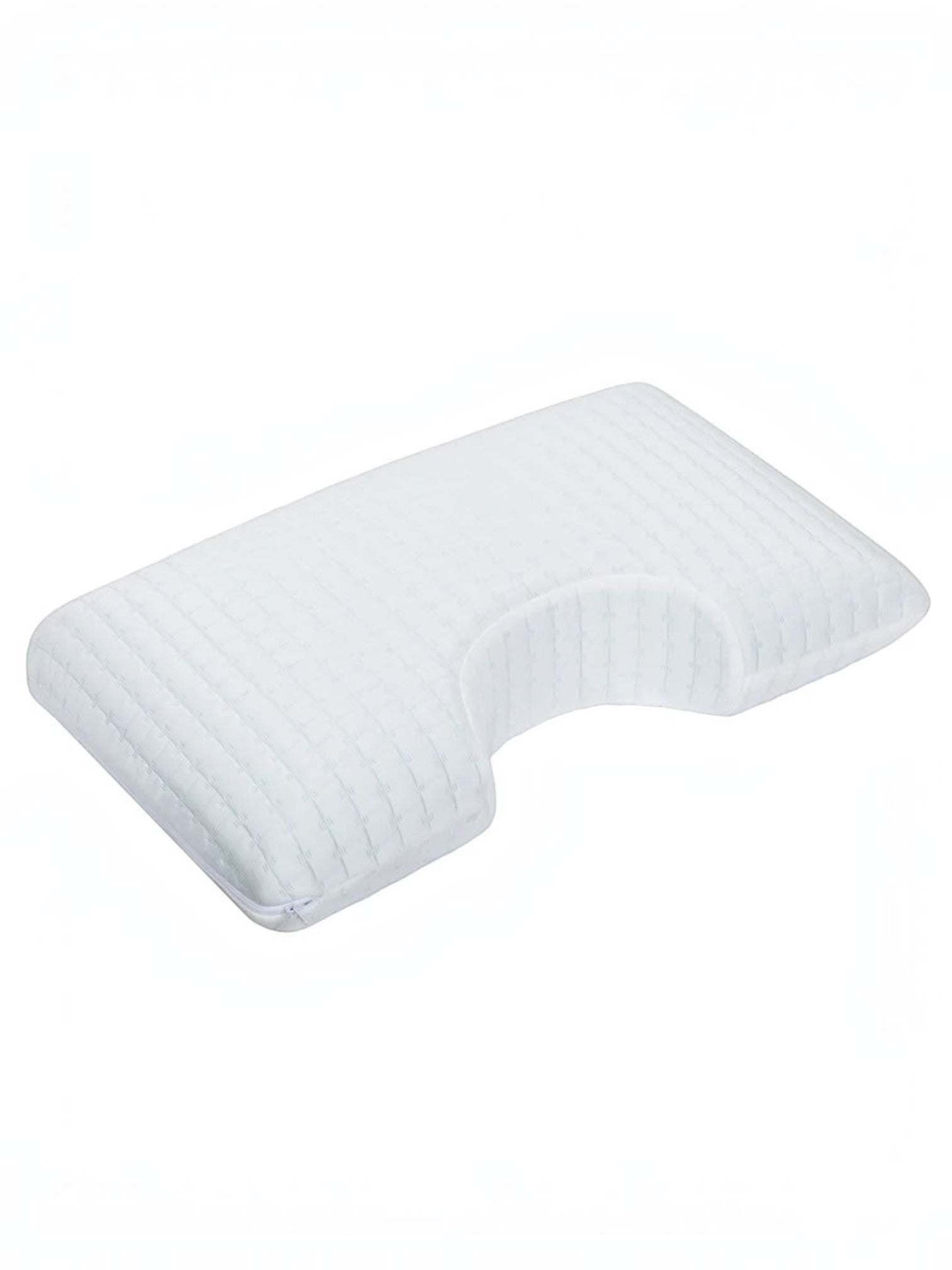 Oreiller ergonomique TOCO Meubles Bloo Ice en mousse à mémoire de forme avec découpe pour épaules et housse blanche