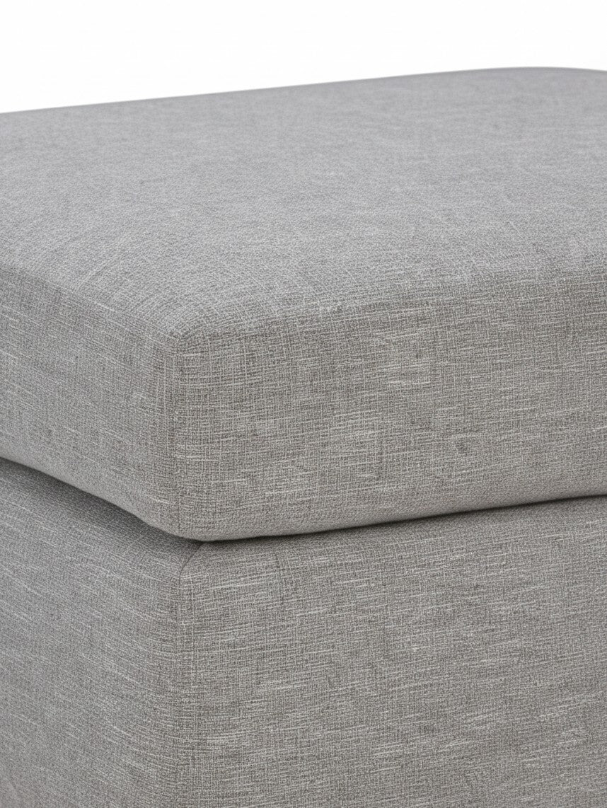 Ottoman Alba TOCO Meubles gris étain surdimensionné avec texture en tissu tissé
