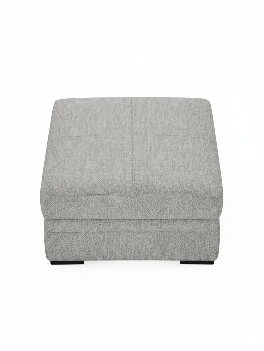 Ottoman Ugo TOCO Meubles de couleur ciment avec rangement et finition en tissu texturé