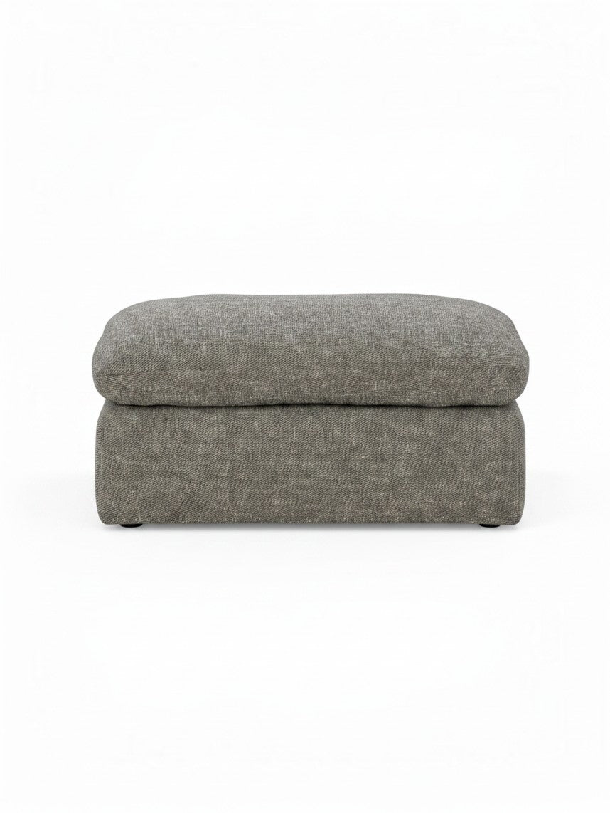 Ottoman Faro TOCO Meubles en tissu texturé gris granite au design minimaliste et confortable
