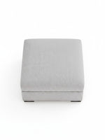 Ottoman Gaby de TOCO Meubles en tissu gris nickel avec espace de rangement intégré, vue de dessus
