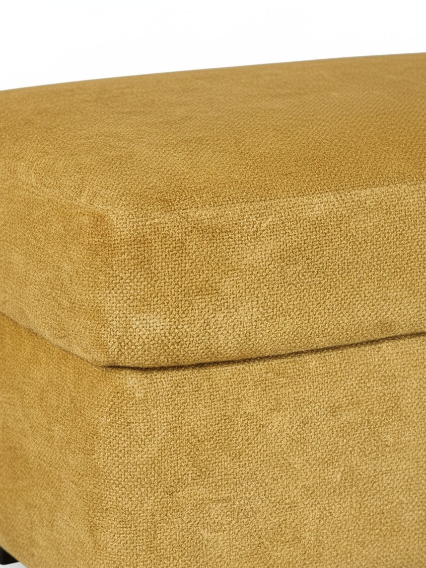 Ottoman Owick TOCO Meubles en tissu texturé jaune tournesol avec une finition élégante et moderne