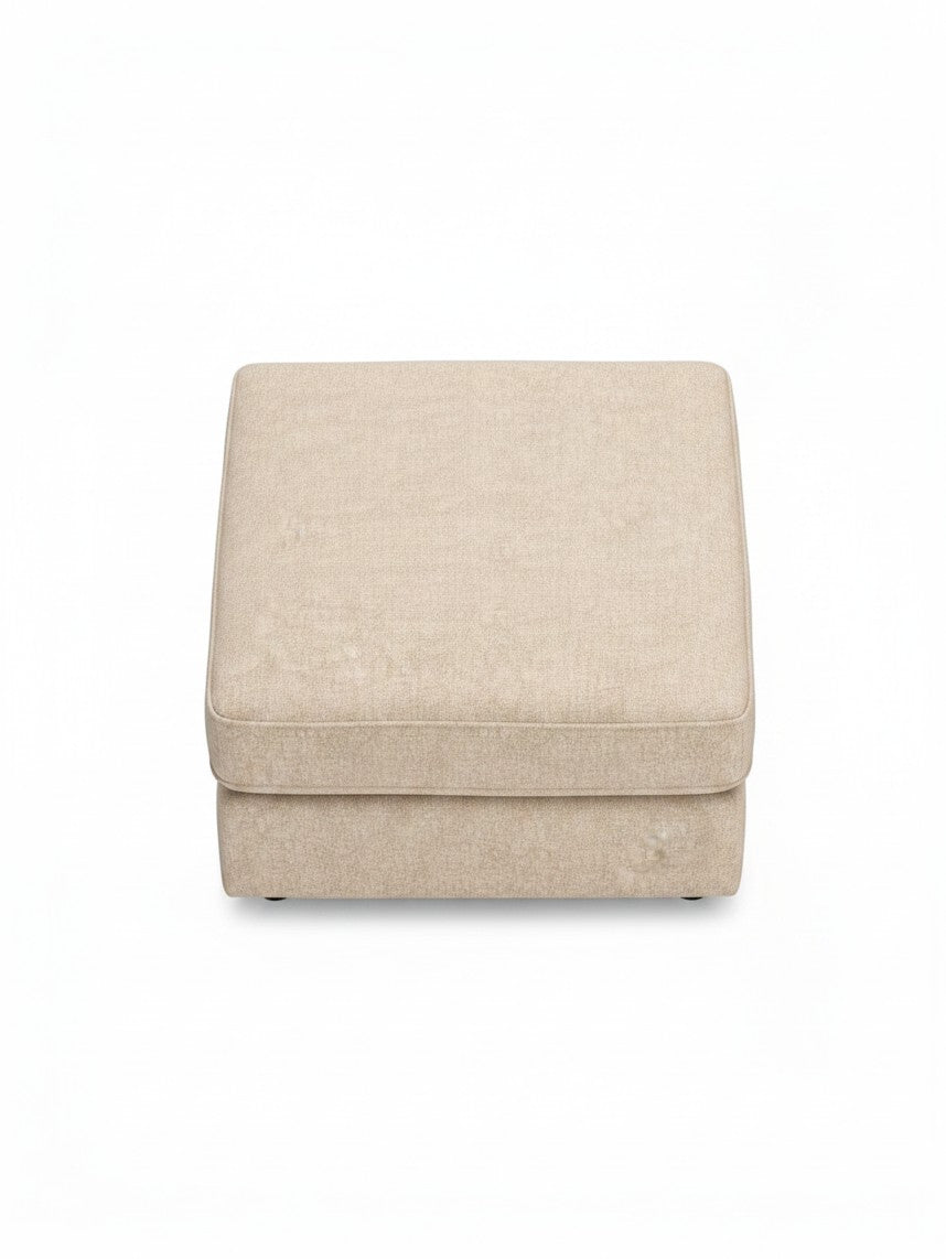 Ottoman Kelso TOCO Meubles surdimensionné de couleur sable avec un revêtement en tissu texturé