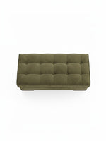 Ottoman Nino TOCO Meubles rectangulaire capitonné en velours vert olive vue de dessus