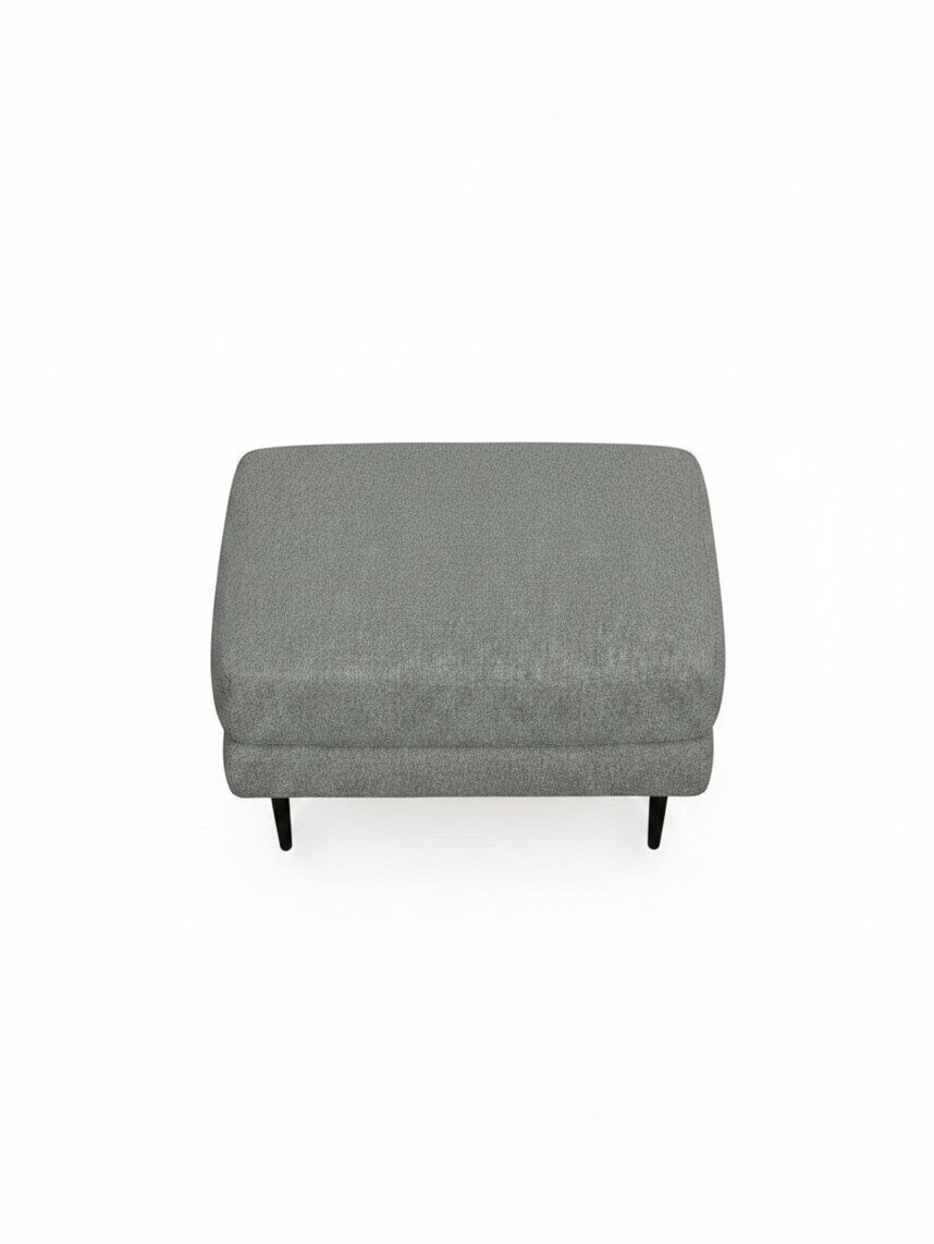 Ottoman Zela de TOCO Meubles en tissu gris anthracite avec pieds noirs, vue de dessus