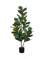 Plante artificielle Kami TOCO Meubles, un arbre réaliste à grandes feuilles vertes dans un pot décoratif noir.