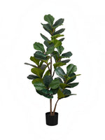 Plante artificielle Kami TOCO Meubles, un arbre réaliste à grandes feuilles vertes dans un pot décoratif noir.