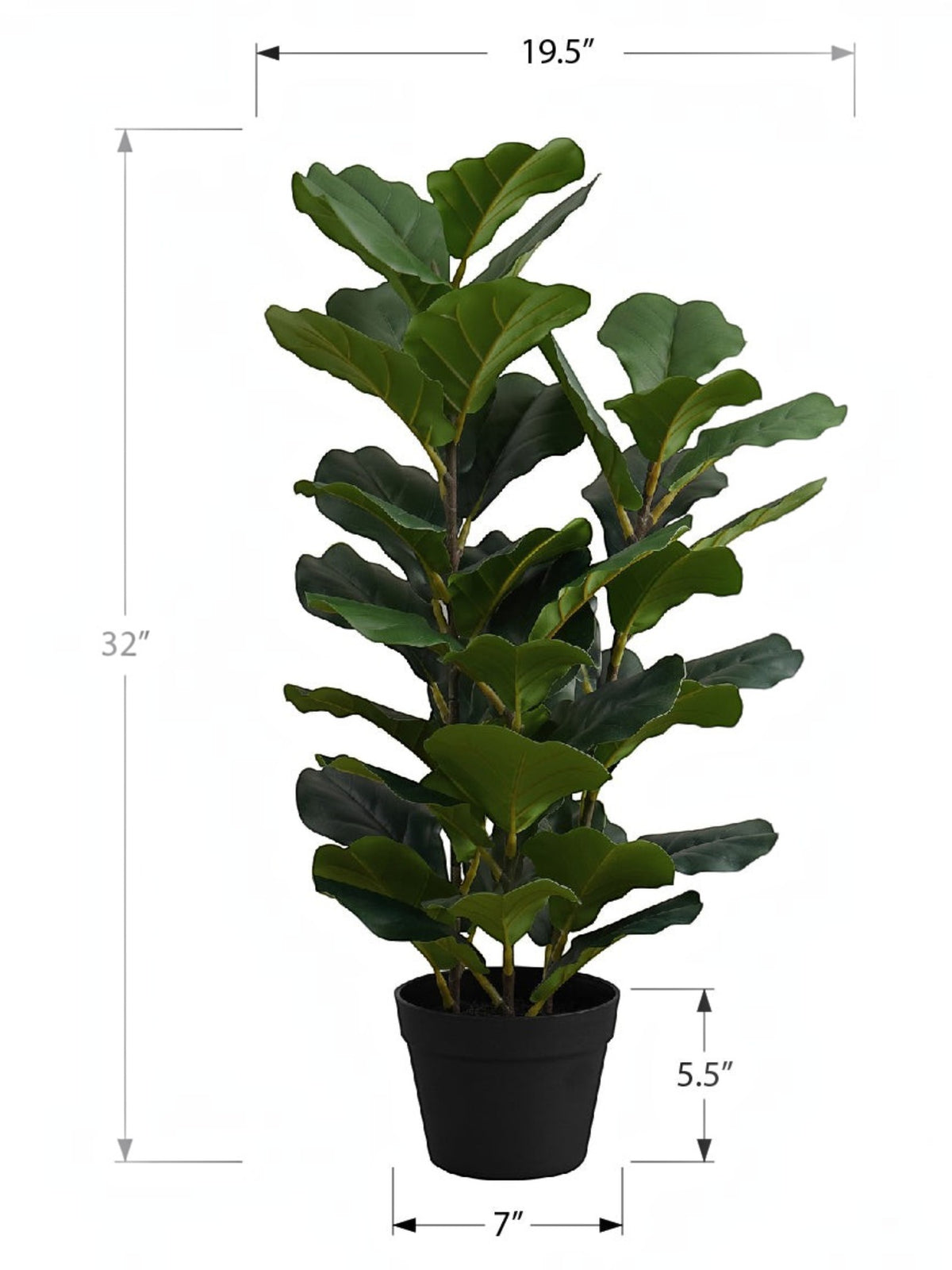 Plante artificielle Molly TOCO Meubles avec feuillage vert dense et réaliste dans un pot décoratif noir