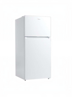Réfrigérateur TOCO Meubles à congélateur supérieur blanc de 28 pouces avec éclairage DEL et design épuré.
