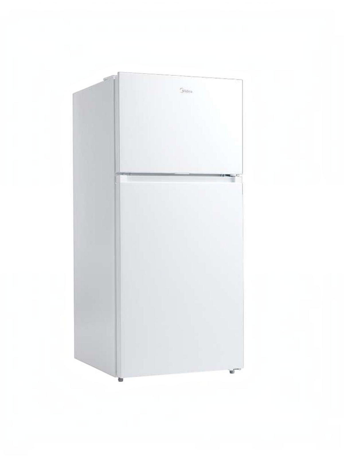 Réfrigérateur TOCO Meubles à congélateur supérieur blanc de 28 pouces avec éclairage DEL et design épuré.
