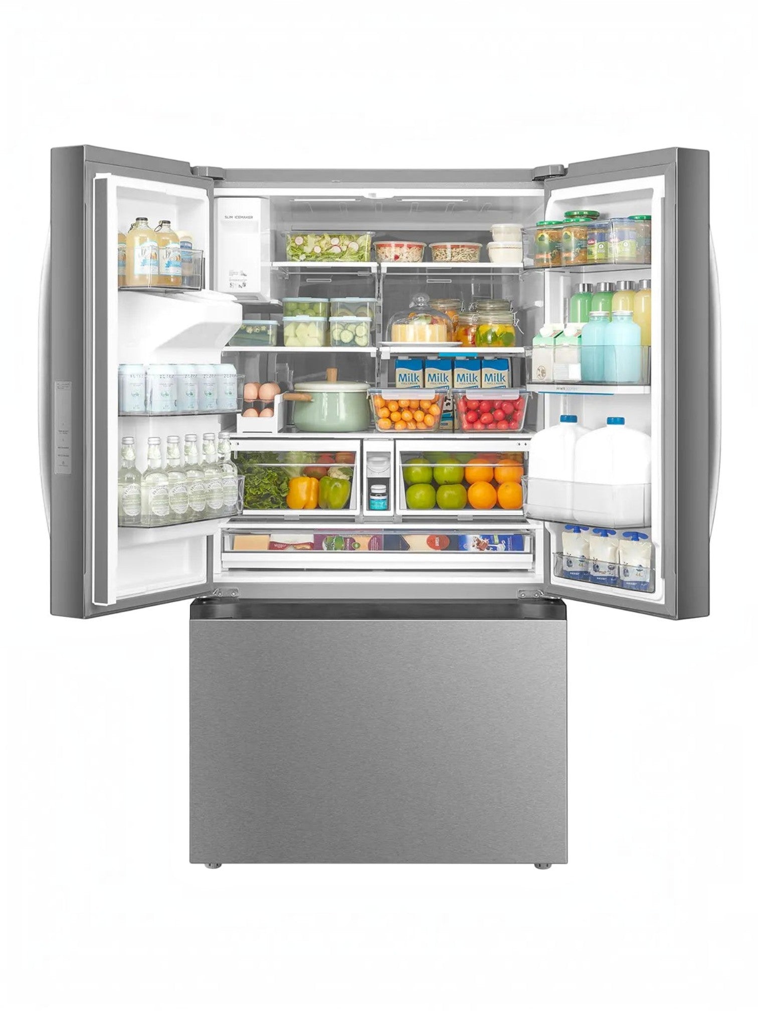 Réfrigérateur MIDEA à portes françaises TOCO Meubles en acier inoxydable avec intérieur spacieux et éclairé