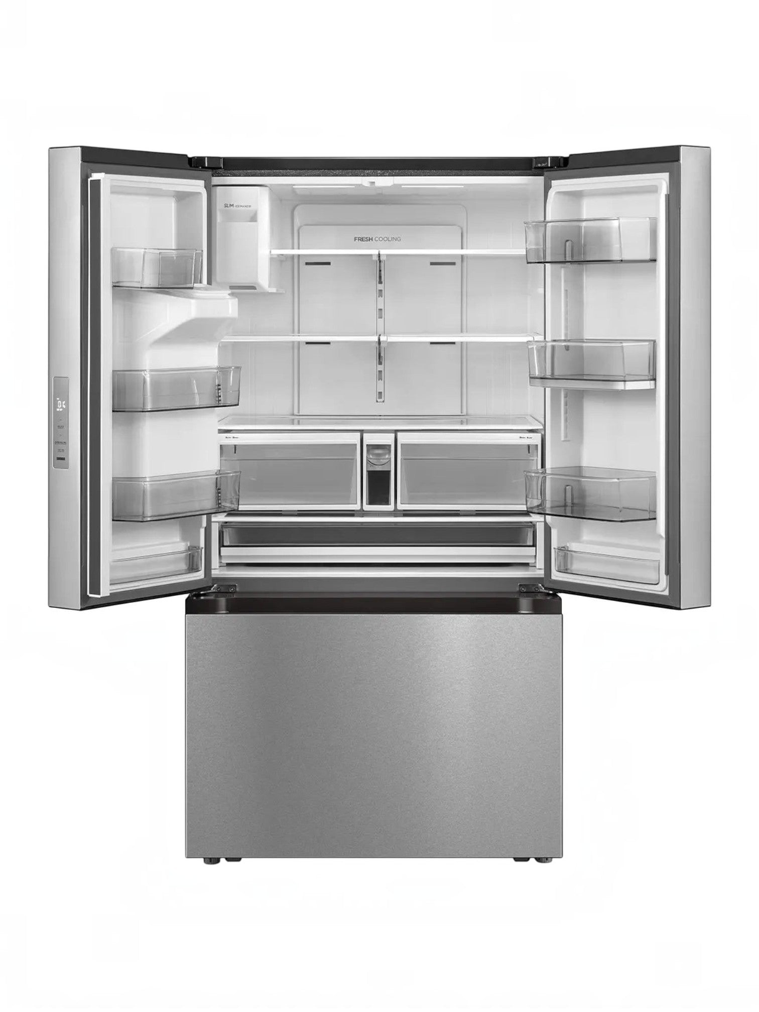 Réfrigérateur MIDEA à portes françaises TOCO Meubles, 29,3 pi. cu., intérieur spacieux avec tablettes et tiroirs