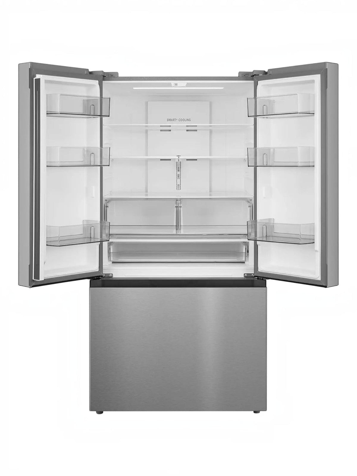 Réfrigérateur MIDEA à portes françaises en acier inoxydable de TOCO Meubles avec intérieur spacieux et éclairage LED