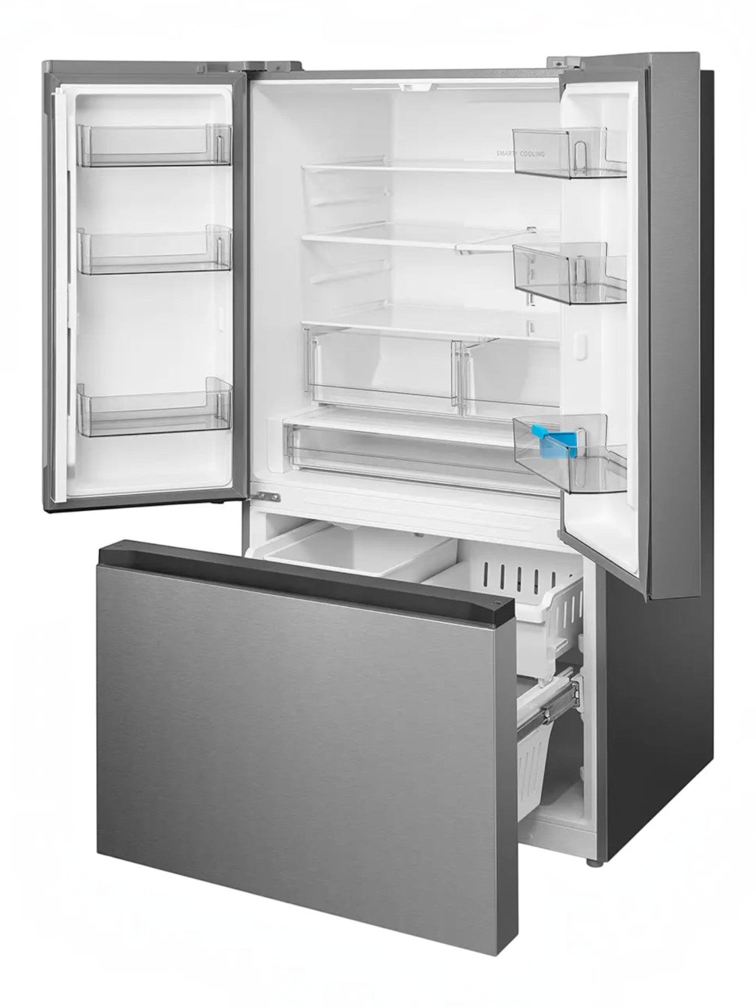 Réfrigérateur MIDEA à portes françaises TOCO Meubles en acier inoxydable avec tiroir congélateur et étagères réglables
