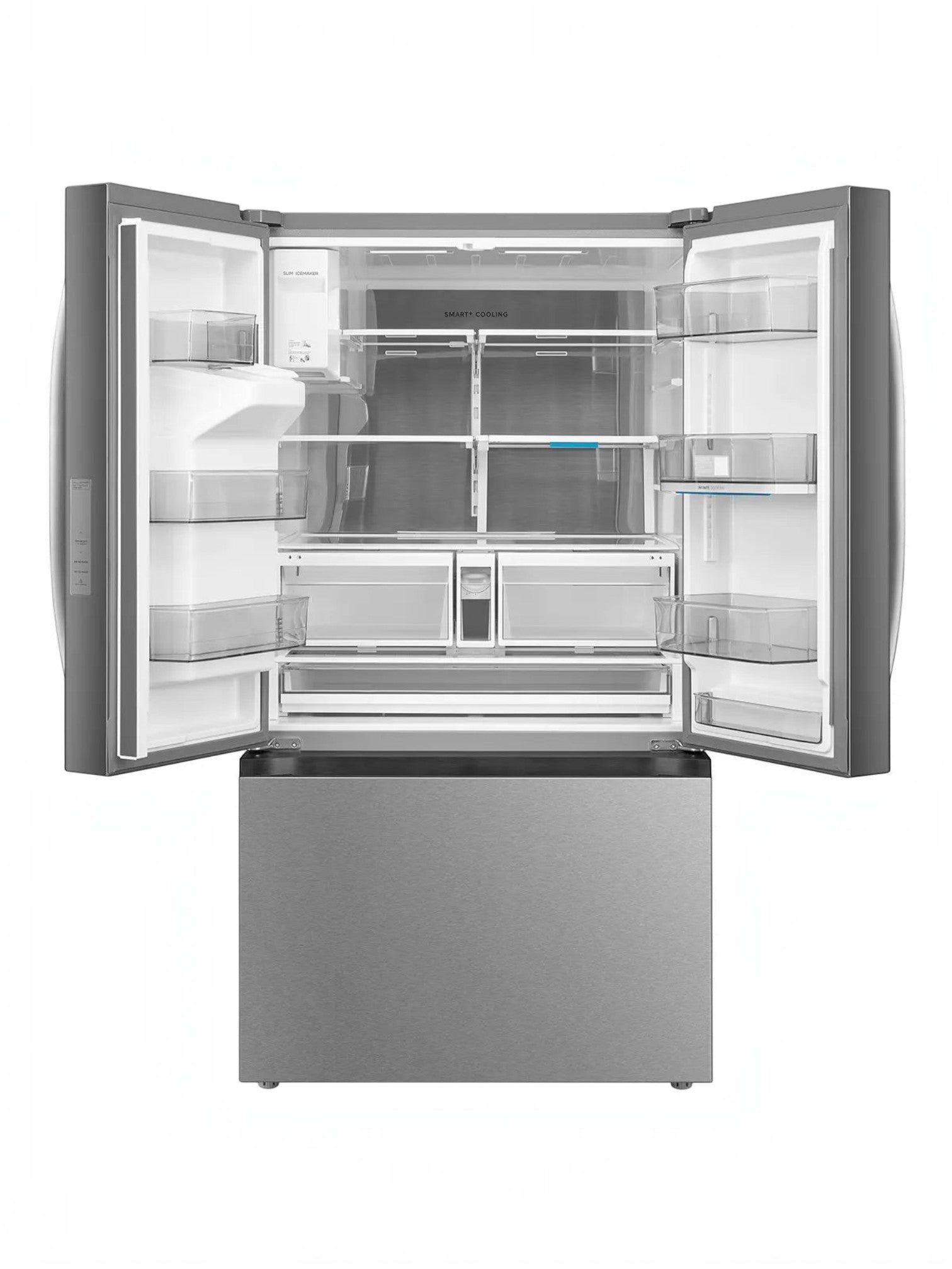 Réfrigérateur à portes françaises MIDEA de TOCO Meubles, 28,9 pi³ en acier inoxydable avec intérieur modulable