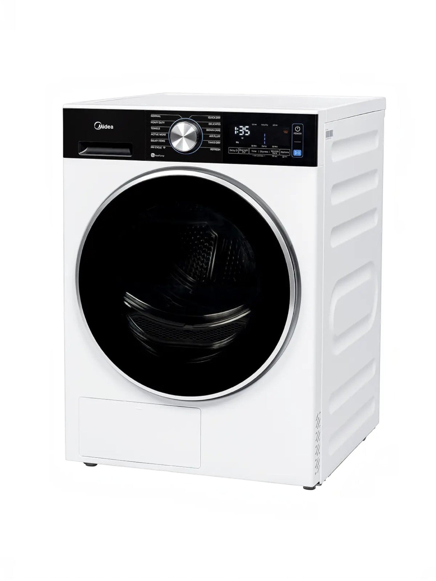 Sécheuse compacte TOCO Meubles à pompe à chaleur blanche avec panneau de commande numérique et porte noire