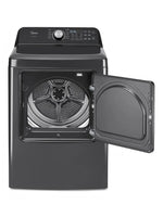 Sécheuse intelligente TOCO Meubles 7,0 pi³ gris foncé avec porte ouverte et panneau de commande numérique
