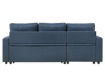 Sectionnel Fred bleu marine en tissu de TOCO Meubles, avec coussins moelleux et structure modulable pour un salon confortable.