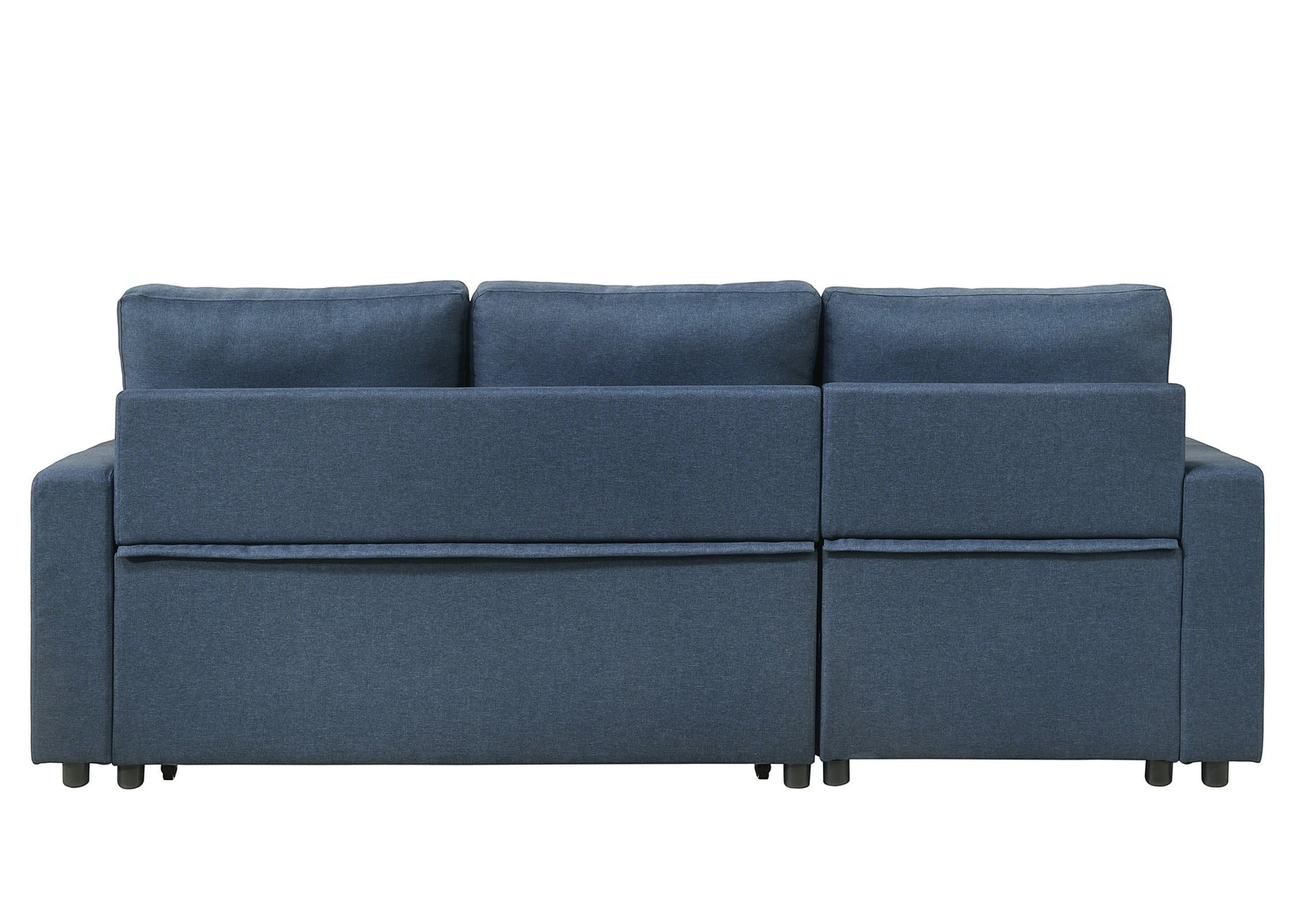 Sectionnel Fred bleu marine en tissu de TOCO Meubles, avec coussins moelleux et structure modulable pour un salon confortable.
