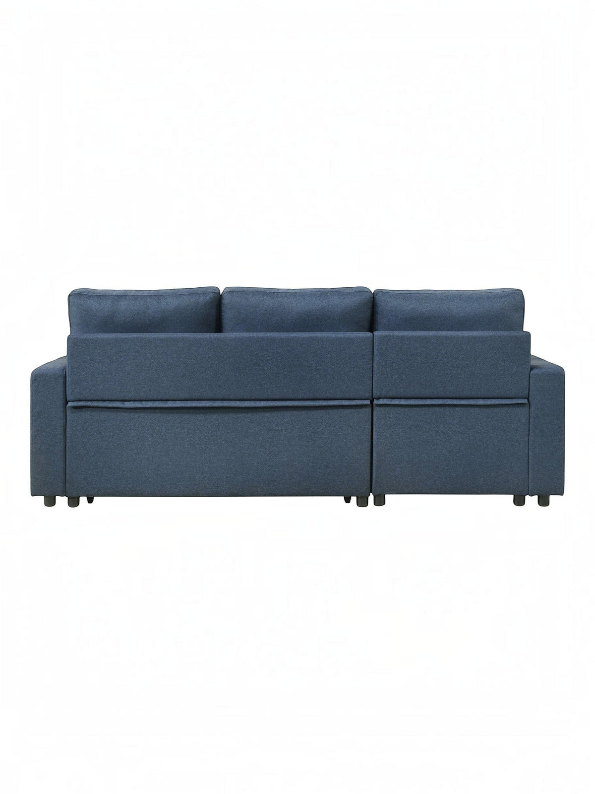 Sectionnel Fred bleu marine en tissu de TOCO Meubles, avec coussins moelleux et structure modulable pour un salon confortable.