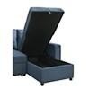 TOCO Meubles Sectionnel Fred gris avec rangement intégré sous l'assise relevable, idéal pour salon confortable.
