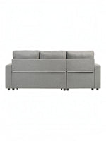 Sectionnel Fred gris en tissu de TOCO Meubles, avec coussins moelleux et structure modulable pour un salon confortable.