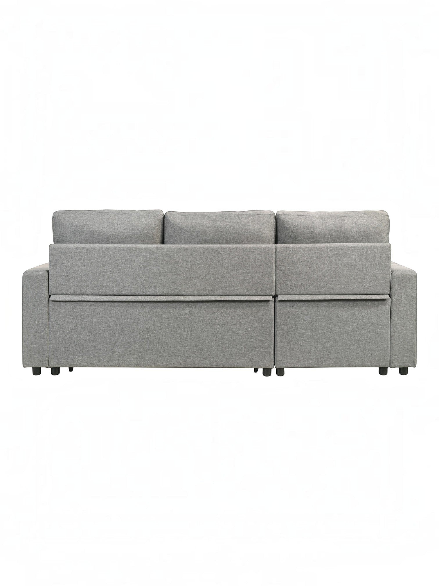 Sectionnel Fred gris en tissu de TOCO Meubles, avec coussins moelleux et structure modulable pour un salon confortable.