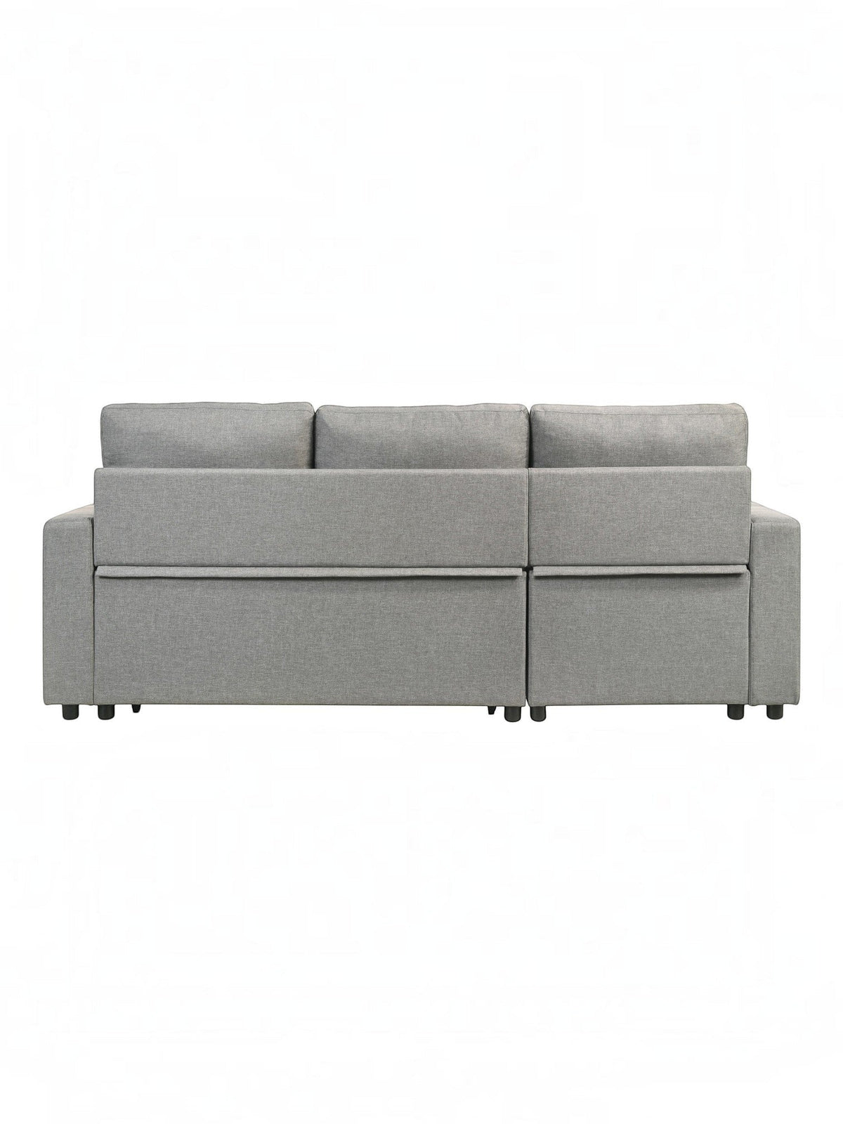 Sectionnel Fred gris en tissu de TOCO Meubles, avec coussins moelleux et structure modulable pour un salon confortable.