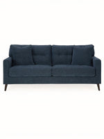 Sofa Bixo TOCO Meubles bleu marine deux places avec coussins assortis et pieds en bois foncés