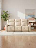 Sofa inclinable Charlie de TOCO Meubles en cuir beige, design moderne et confortable pour salon