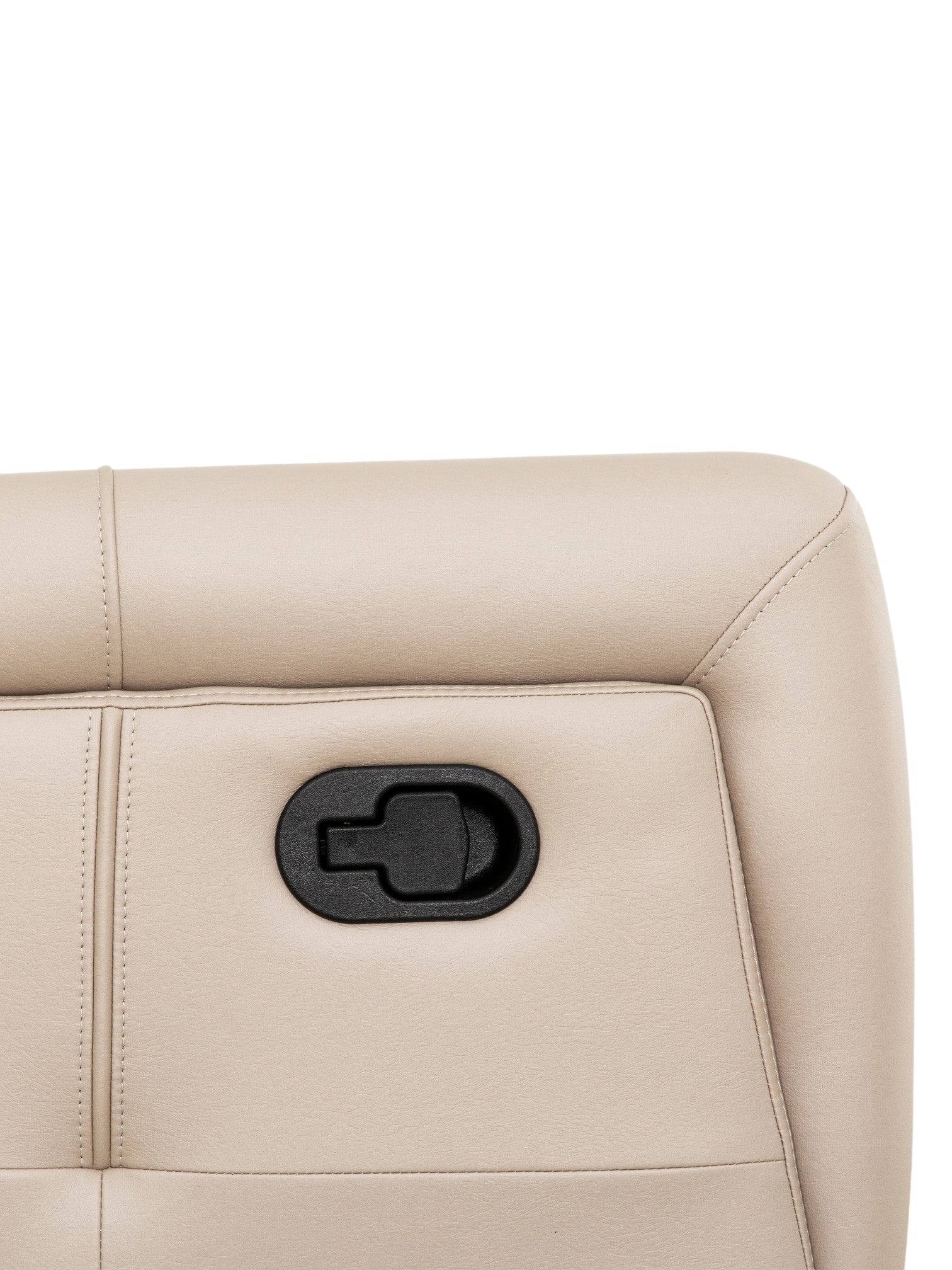 TOCO Meubles Sofa inclinable Charlie beige cuir avec poignée de déclenchement noire intégrée