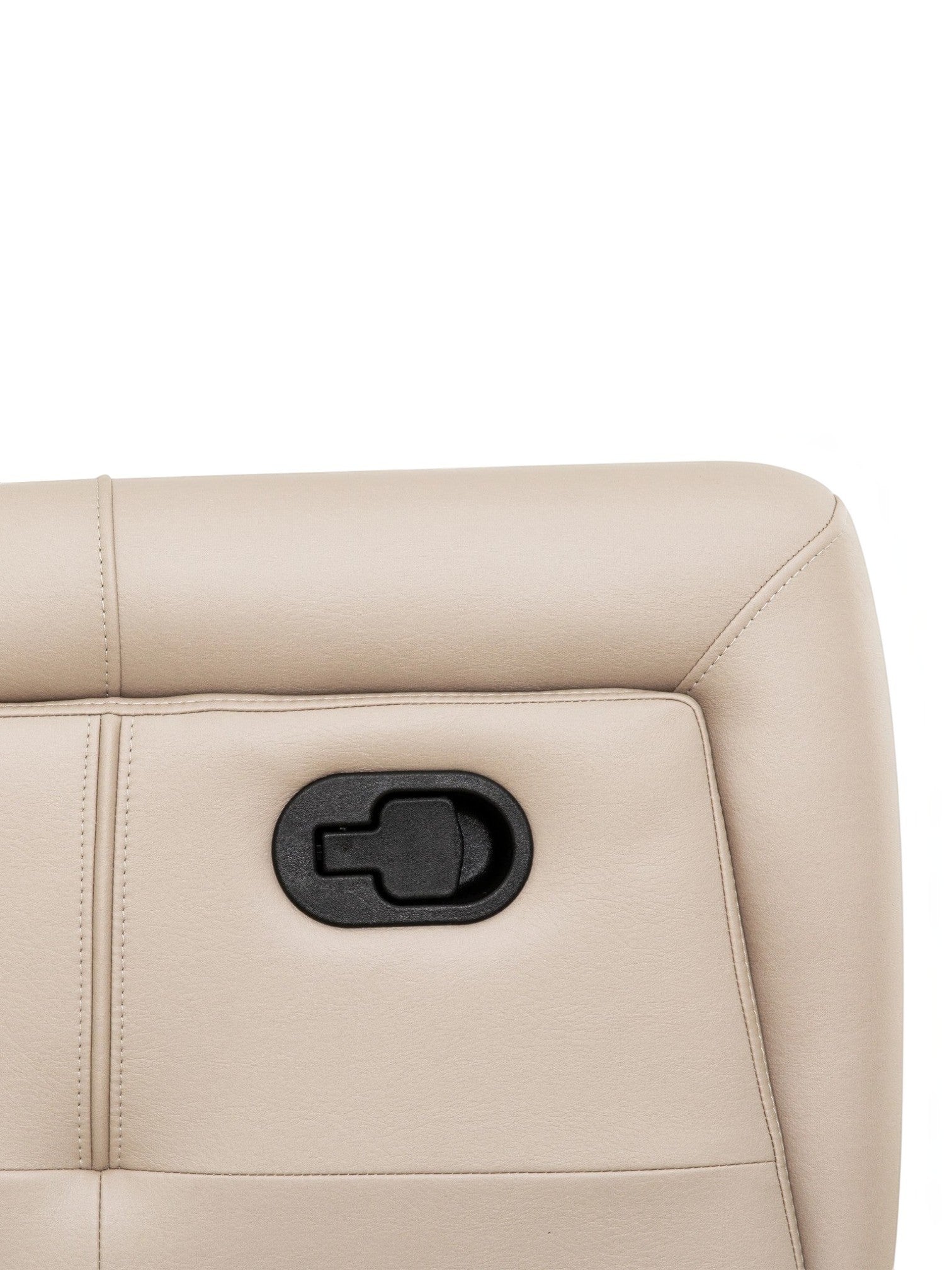 TOCO Meubles Sofa inclinable Charlie beige cuir avec poignée de déclenchement noire intégrée