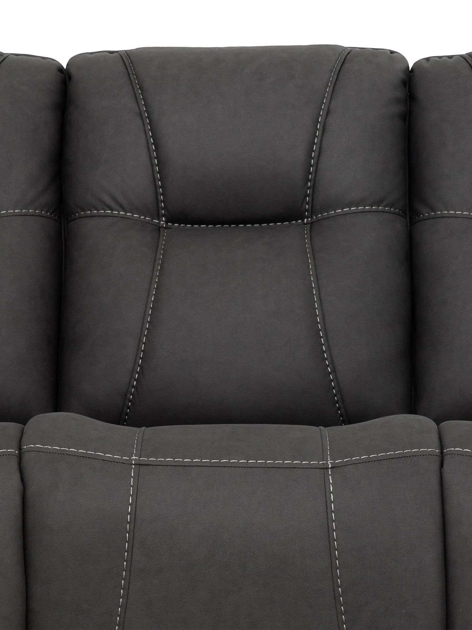 TOCO Meubles Sofa inclinable Elvis gris foncé avec surpiqûres contrastantes, assise confortable et dossier rembourré.