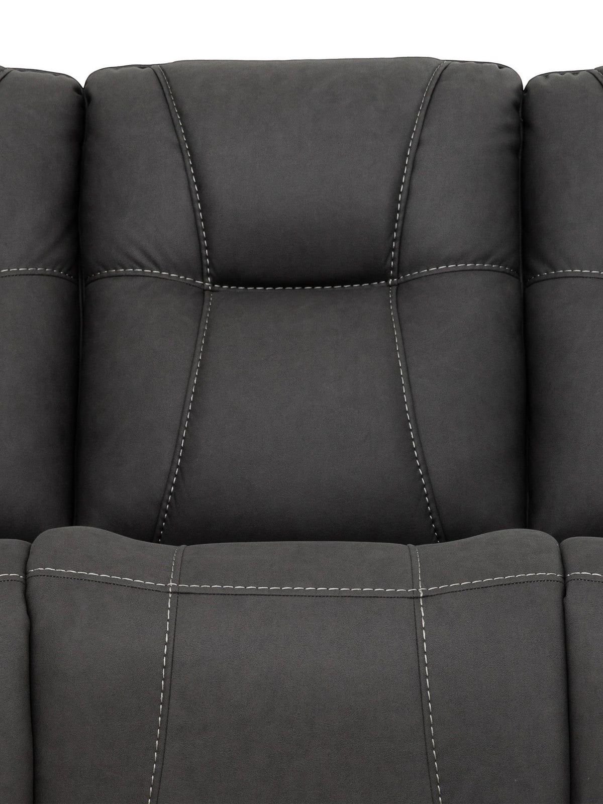 TOCO Meubles Sofa inclinable Elvis gris foncé avec surpiqûres contrastantes, assise confortable et dossier rembourré.