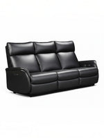 Canapé inclinable Eva noir en cuir de TOCO Meubles avec trois places et appuie-têtes confortables
