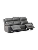 Sofa inclinable électrique 3 places gris foncé TOCO Meubles avec ports USB et dossiers hauts en cuir et similicuir