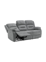 Sofa inclinable 3 places TOCO Meubles en tissu gris avec dossiers segmentés et port USB intégré