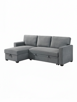 Sofa-lit d'angle Teni gris par TOCO Meubles avec méridienne et fonction convertible pour un salon confortable