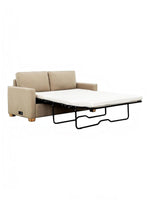 Sofa-lit convertible beige TOCO Meubles avec mécanisme de couchage déplié et structure en tissu confortable
