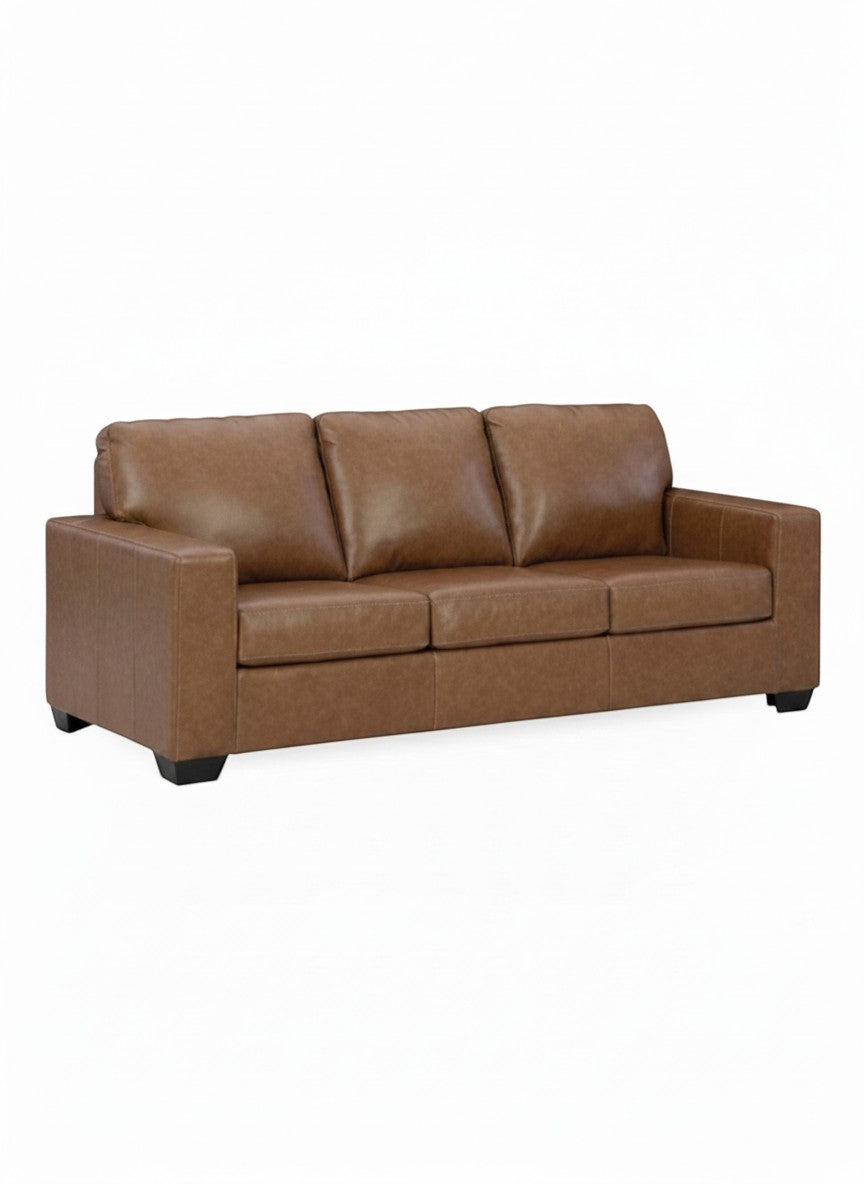 Sofa-lit Jelani TOCO Meubles en cuir marron au design contemporain et confortable