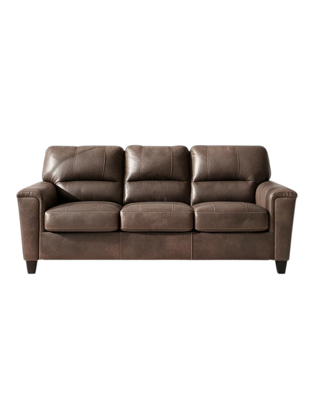 Sofa-lit convertible Kairo de TOCO Meubles en aspect cuir marron, design trois places élégant et confortable.