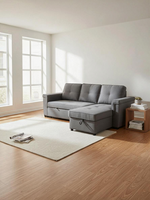 Sofa-lit Kendi gris de TOCO Meubles avec méridienne dans un salon lumineux au style contemporain