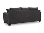 TOCO Meubles Sofa-lit Muna gris foncé, tissu texturé, design moderne, 3 places, pieds carrés.