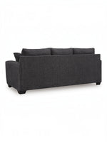 TOCO Meubles Sofa-lit Muna gris foncé, tissu texturé, design moderne, 3 places, pieds carrés.
