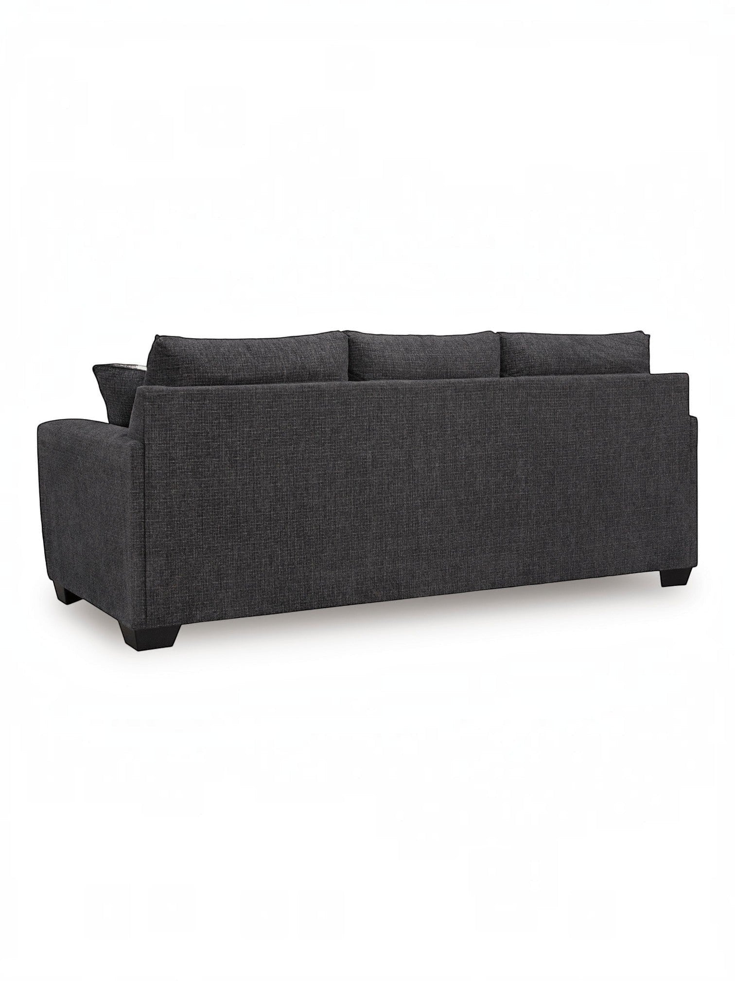 TOCO Meubles Sofa-lit Muna gris foncé, tissu texturé, design moderne, 3 places, pieds carrés.