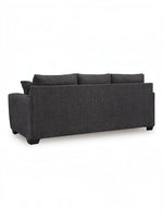 TOCO Meubles Sofa-lit Muna gris foncé, tissu texturé, design moderne, 3 places, pieds carrés.