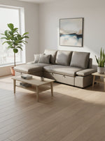 Sofa-lit Nia TOCO Meubles gris avec méridienne dans un salon lumineux au style scandinave