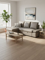 Sofa-lit Nia TOCO Meubles gris avec méridienne dans un salon lumineux au style scandinave